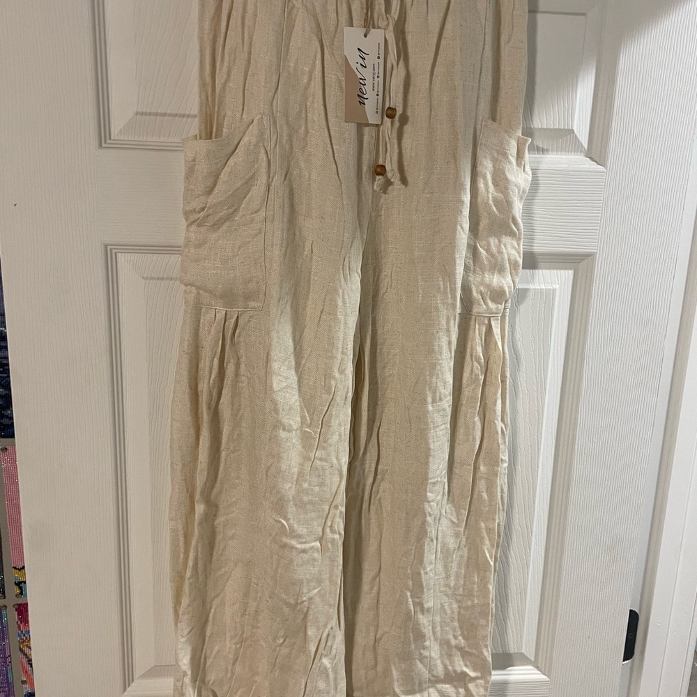NWT Neutral Linen Women's Linen Pants